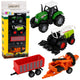 Set Of Agricultural Vehicles Tractor Forage Harvester Trailer Baler 1:68 4 Pcs.