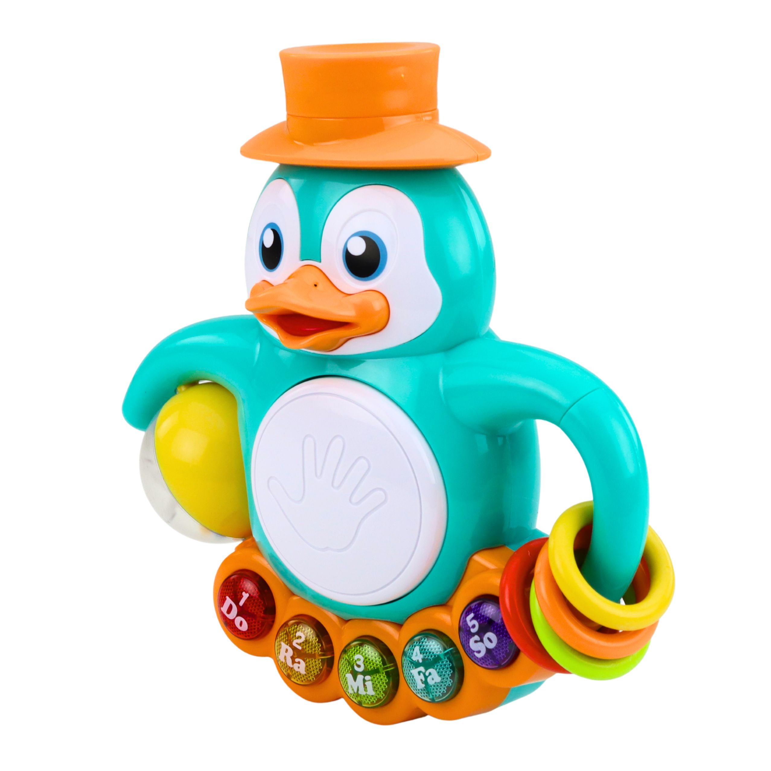 Interactive Toy Penguin Piano Drum Beads Rattling Ball