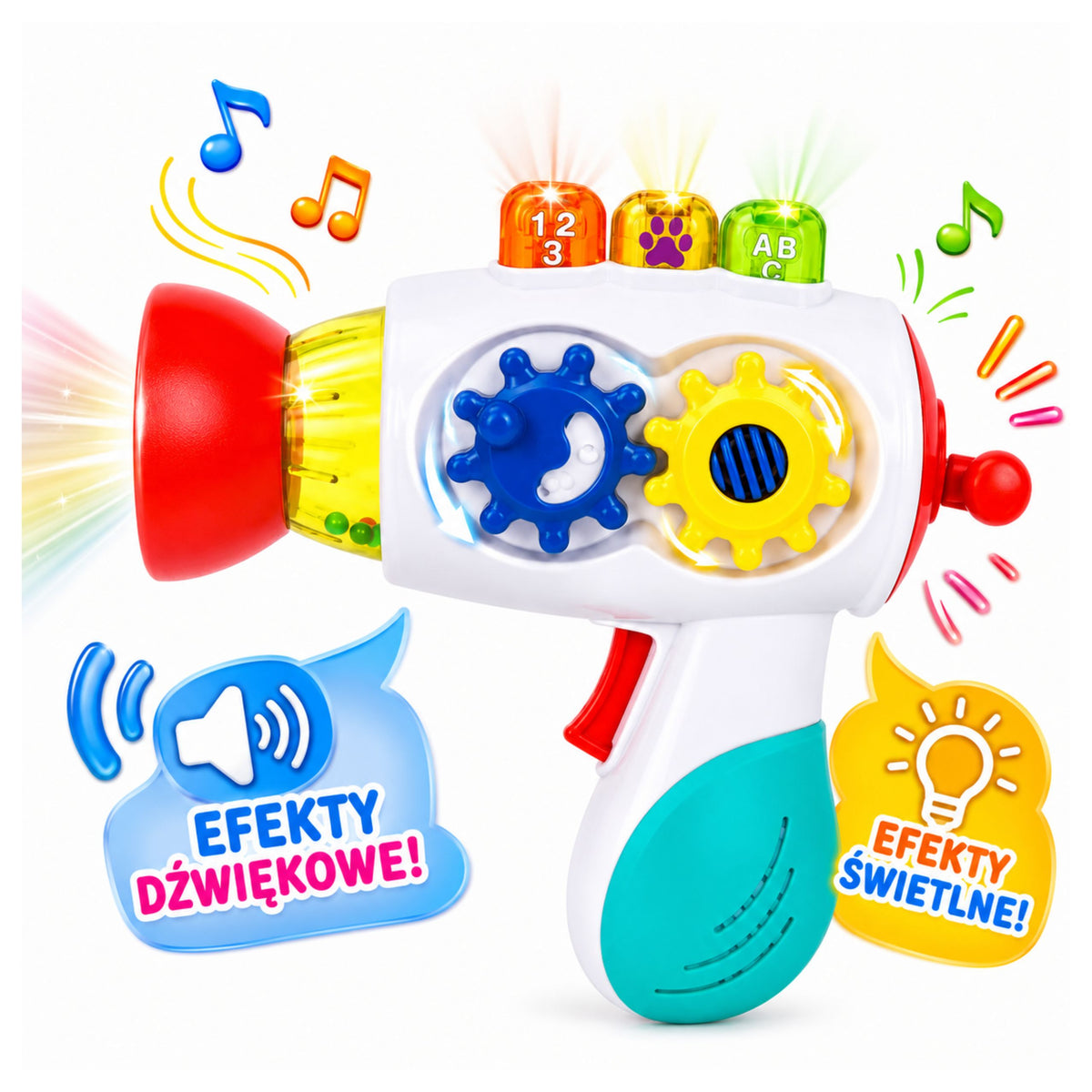 Interactieve babydroger Lichten Geluiden Tandwielen Ballen