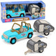 Off-road Vehicle With Camper Sounds Blue Tourist Set