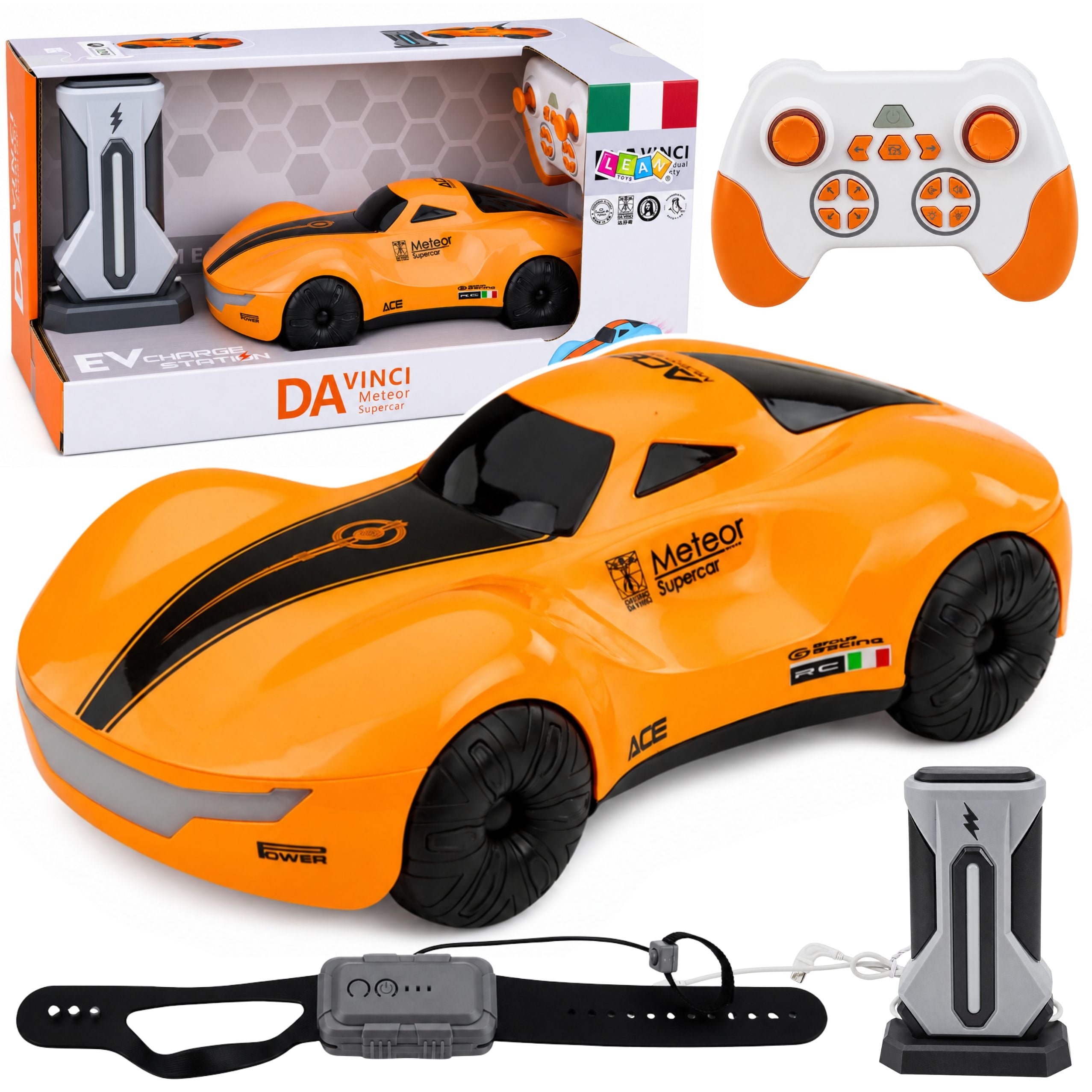 Modern Remote Controlled Car Rc Light Station Smoke Orange 1:16