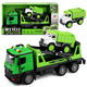 Tow Truck Garbage Truck Vehicle Set Lights Sounds Green