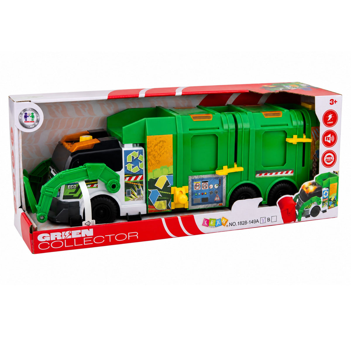 Large Interactive Garbage Truck Waste Sorting Bins Lights Sound 52cm