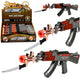 Ak47 Rifle Battery Operated Weapon Prop Knife Smoke Effect Lights Sounds