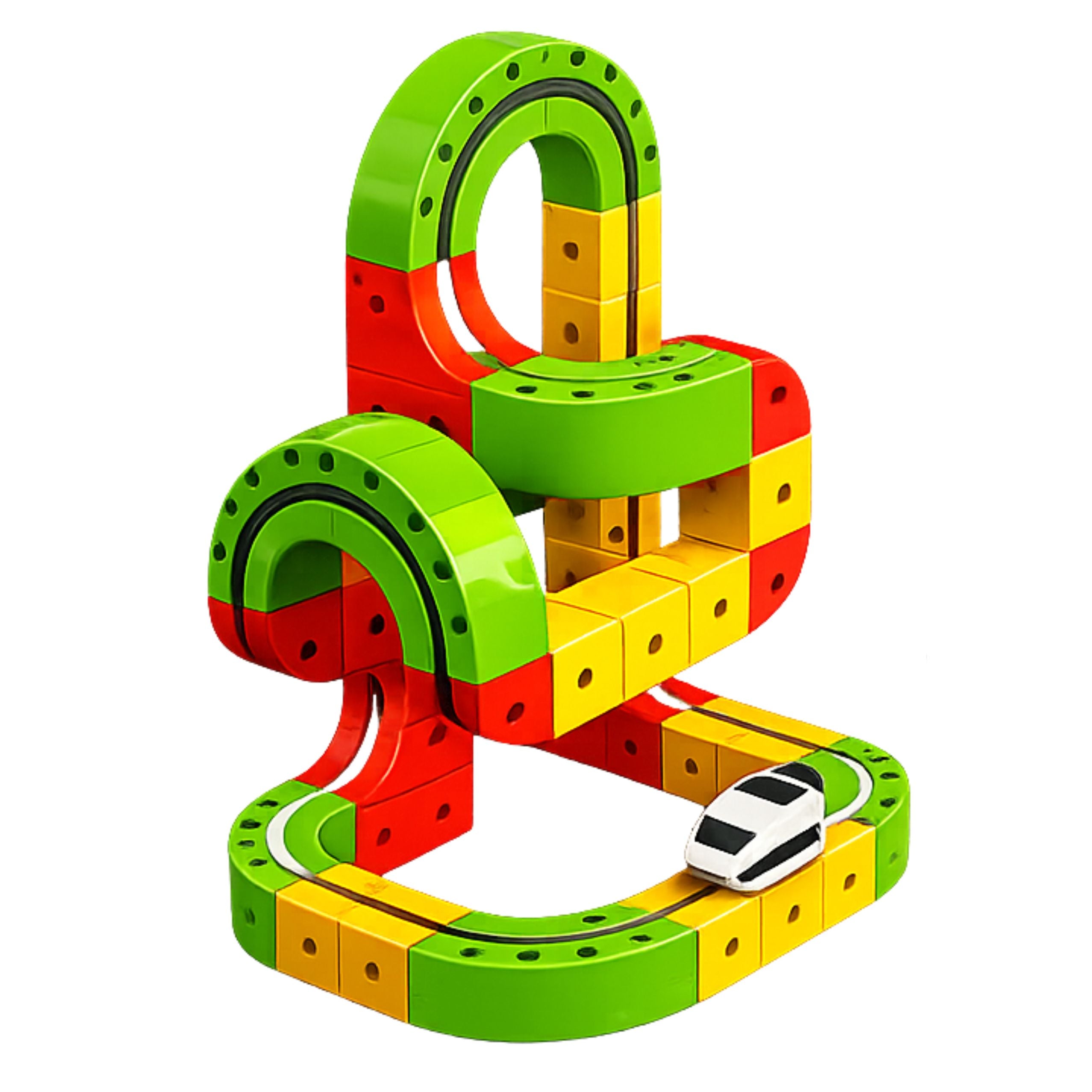 Magnetic Track With Electric Train 3d Creative Construction 67 Pcs.