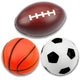 Set Of 3 Foam Balls Football Basketball Rugby 10cm