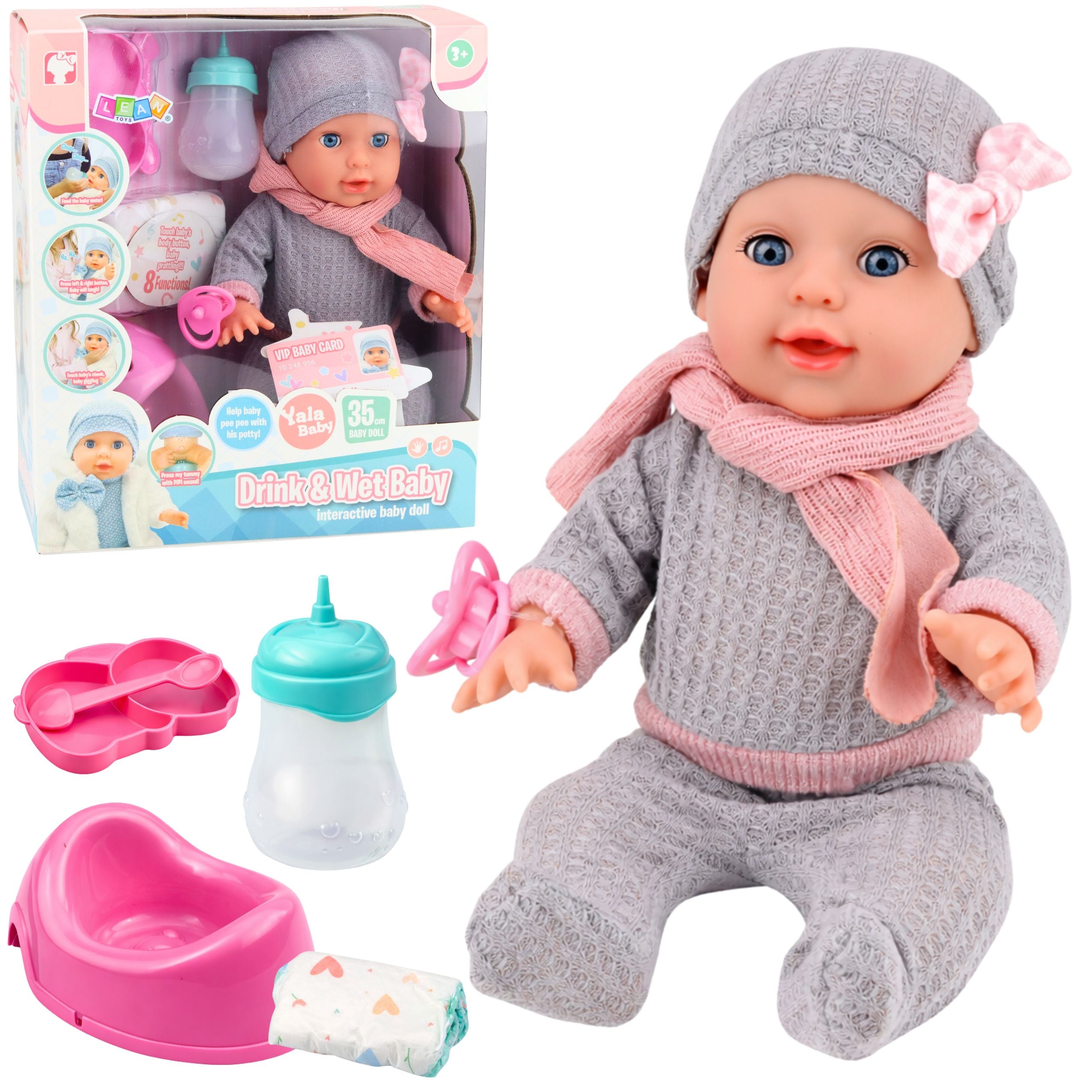 Baby Doll Peeing Care Accessories Bottle Potty 35 Cm