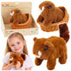 Plush Interactive Squirrel In A Basket Walks And Makes Sounds Brown