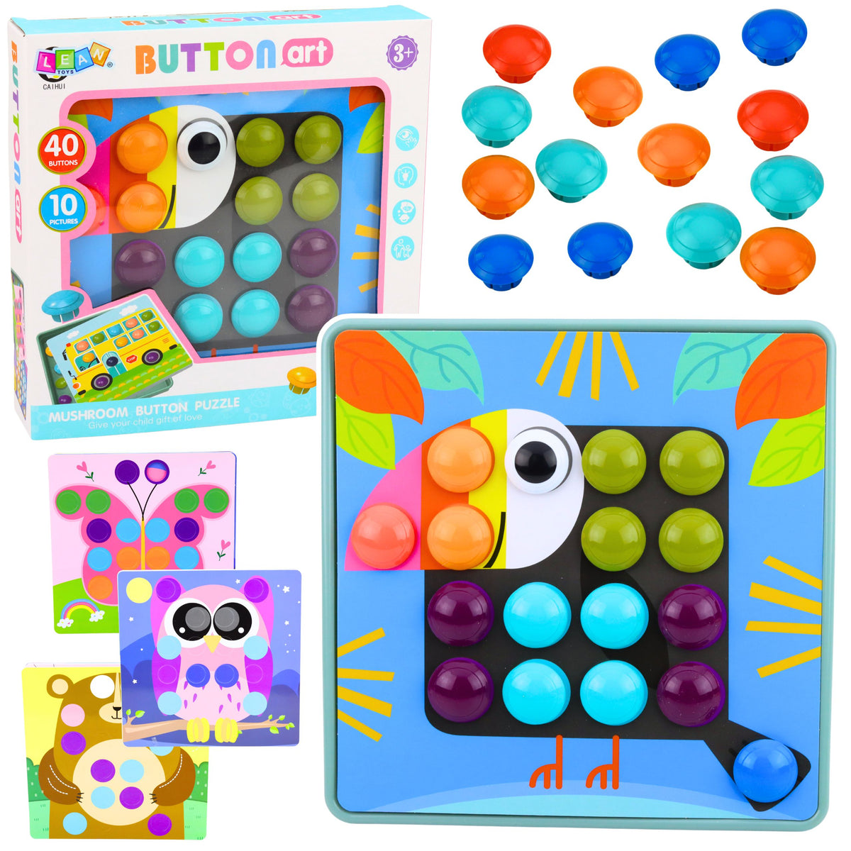 Creatieve geometrische puzzel mozaïek educatieve puzzel paddestoelen 53 stuks.