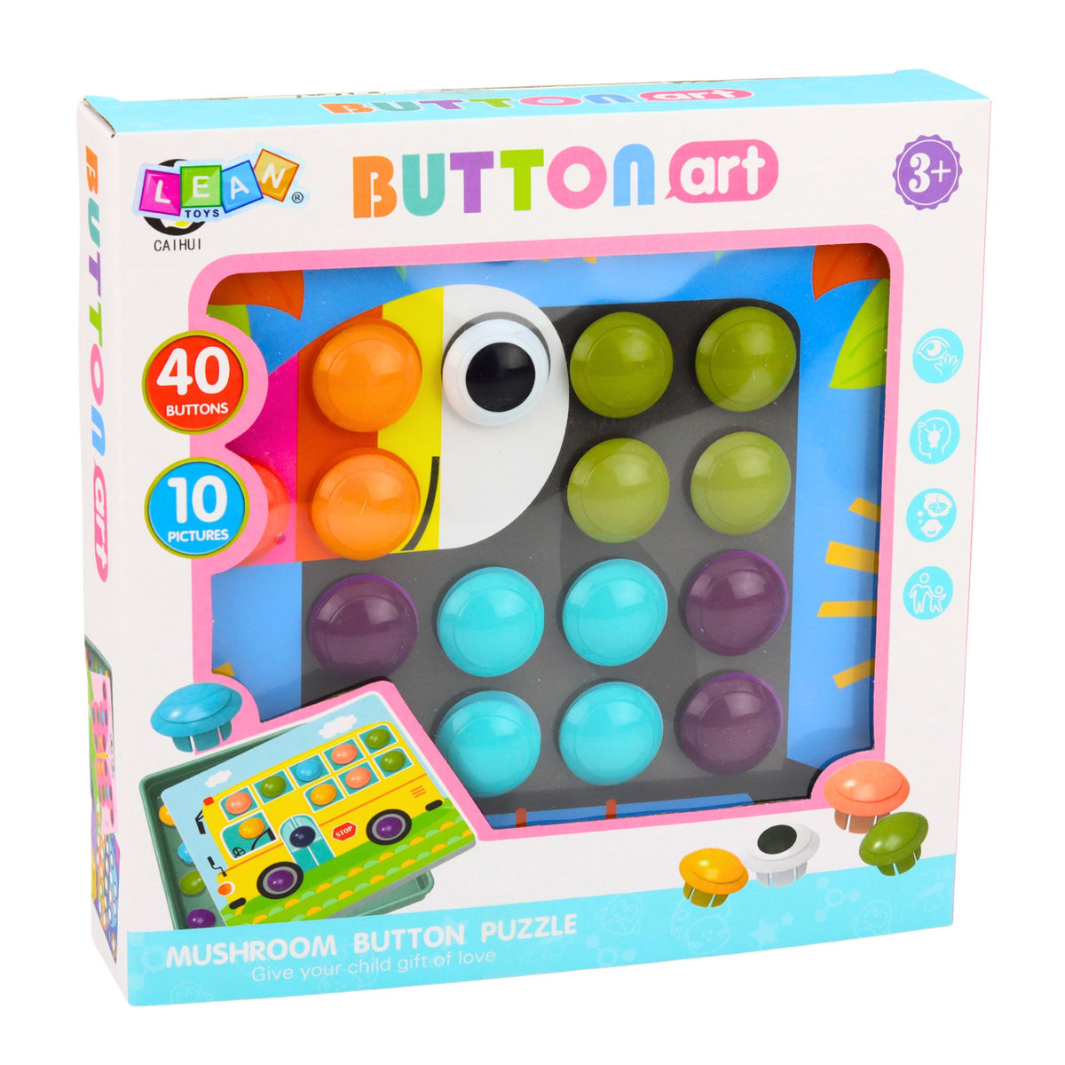 Creatieve geometrische puzzel mozaïek educatieve puzzel paddestoelen 53 stuks.