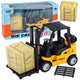 Forklift Truck With Motorized Metal Pallet Box Moving Forks Yellow