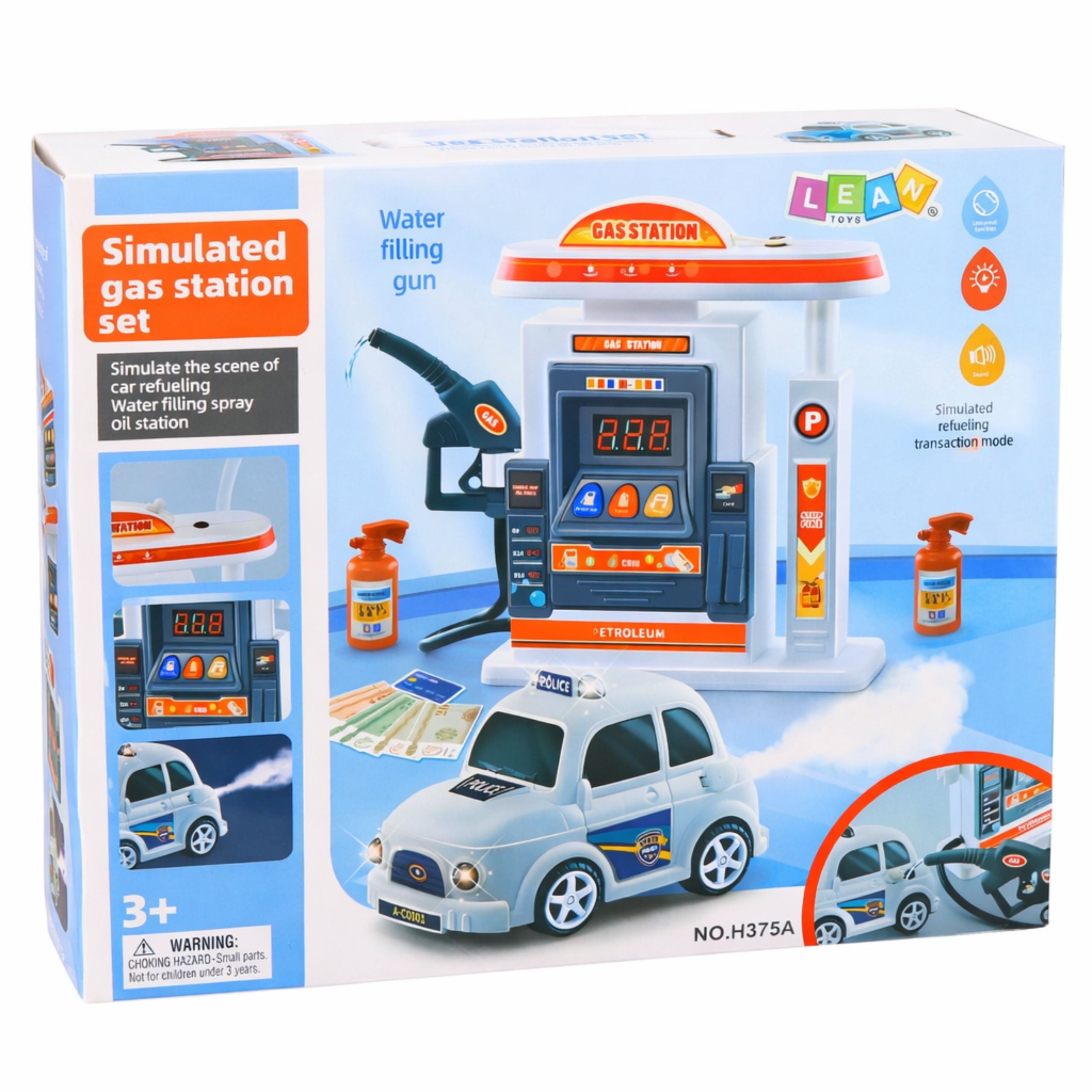 Interactive Gas Station Police Car Lights Sounds Smoke