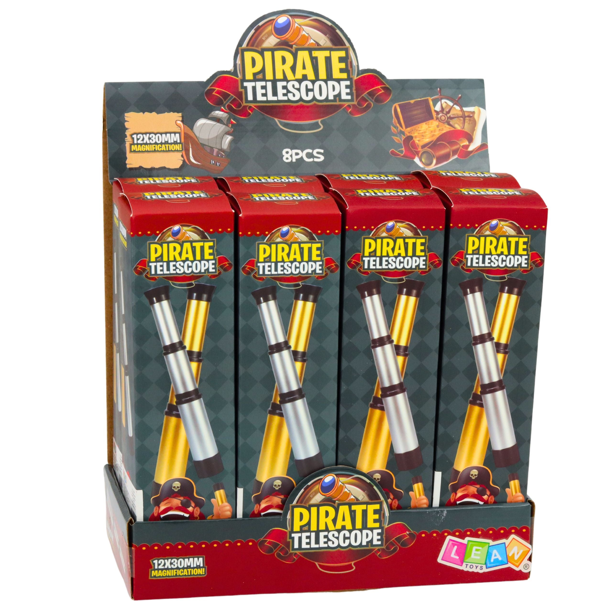 Pirate Telescope Adjustable Telescope Magnification 12 X 30 Mm