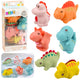 Set Of Educational Rubber Dinosaurs For Bathing Pastel Games 6 Pcs.
