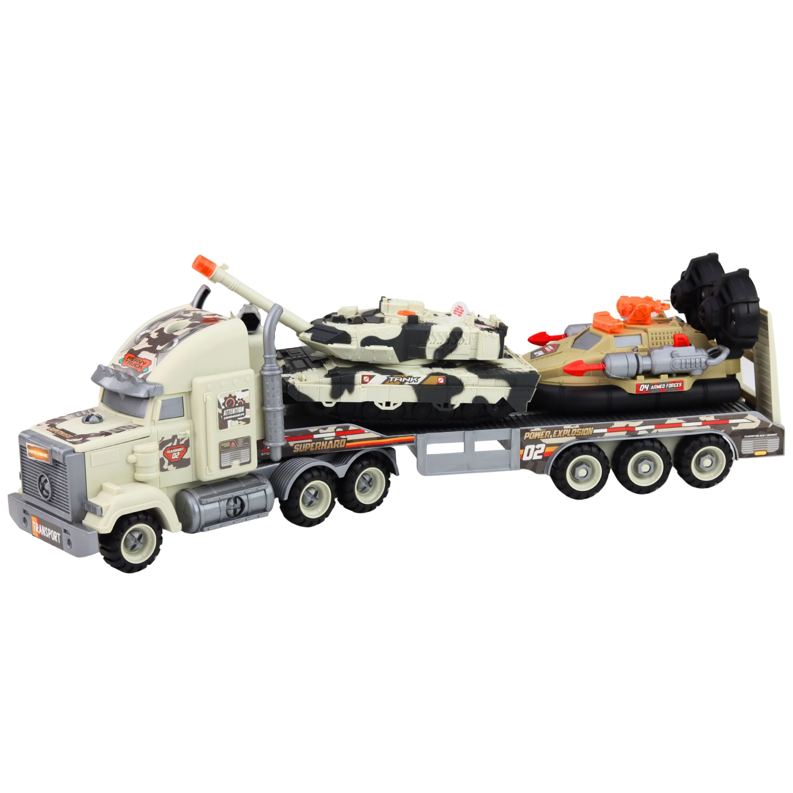 Military Set Army Truck Tank Hovercraft Soldier