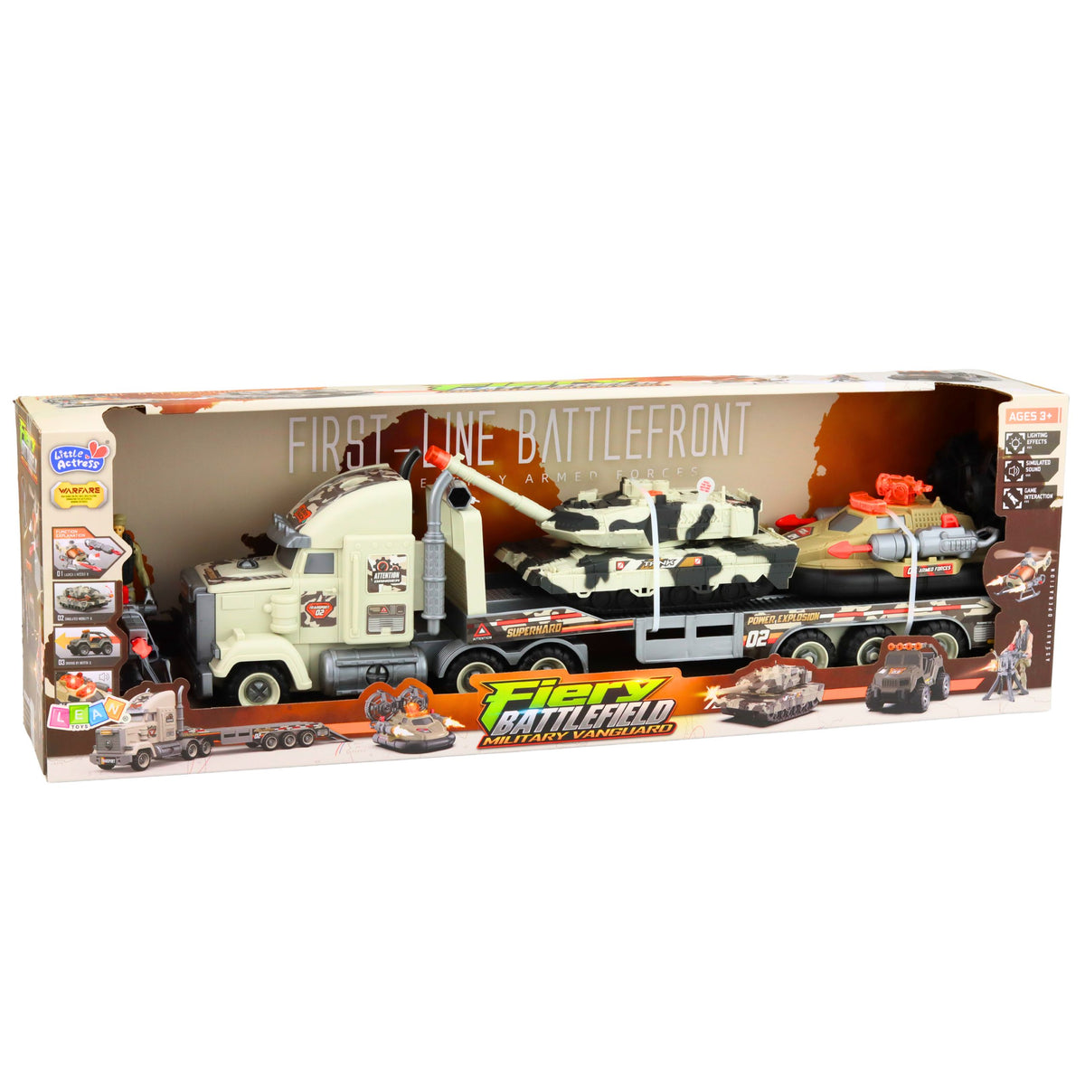 Military Set Army Truck Tank Hovercraft Soldier