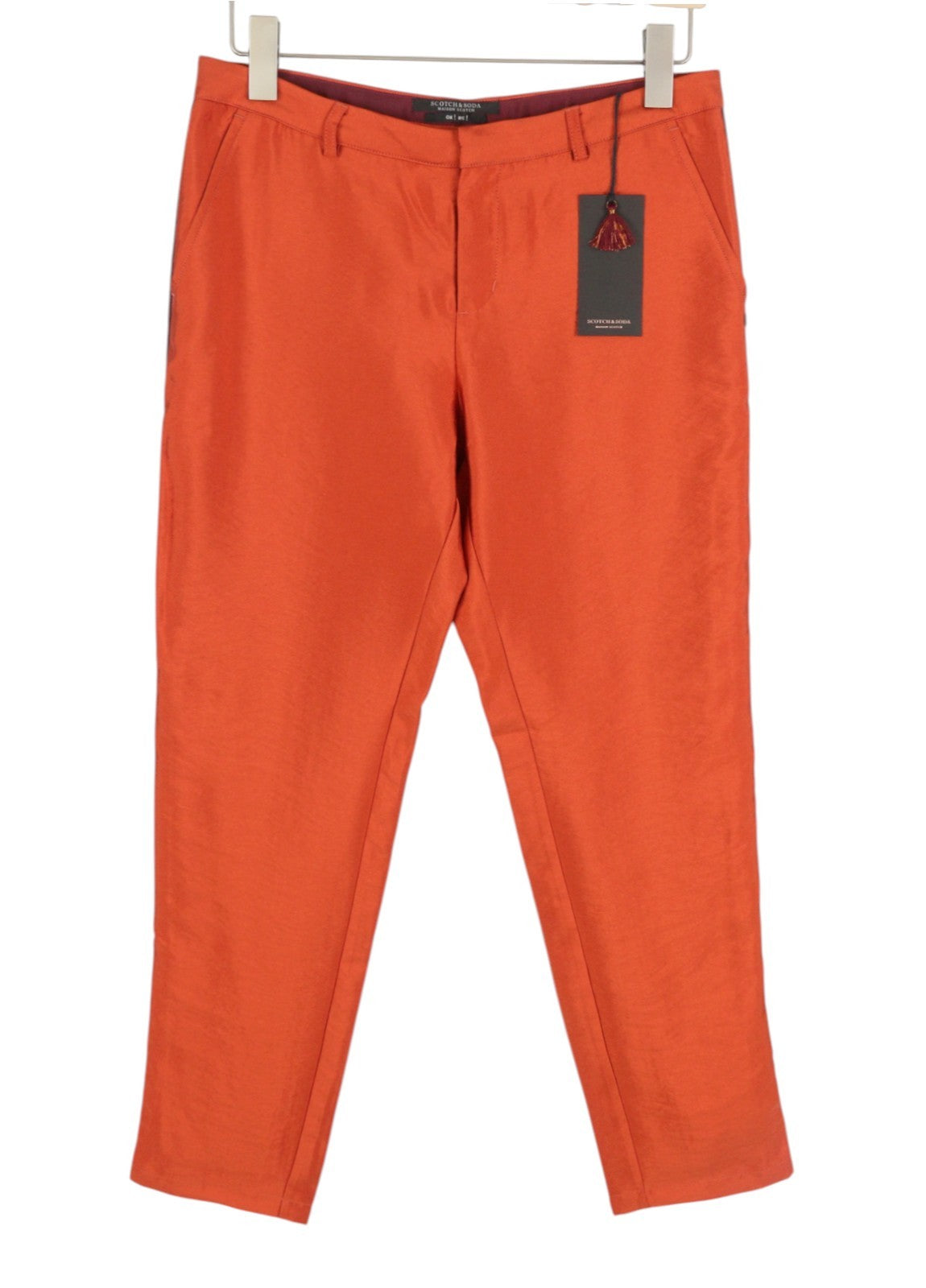 Maison Scotch Kvinder Bukserange Shiny Look Sideline Lynlås Slim Fit