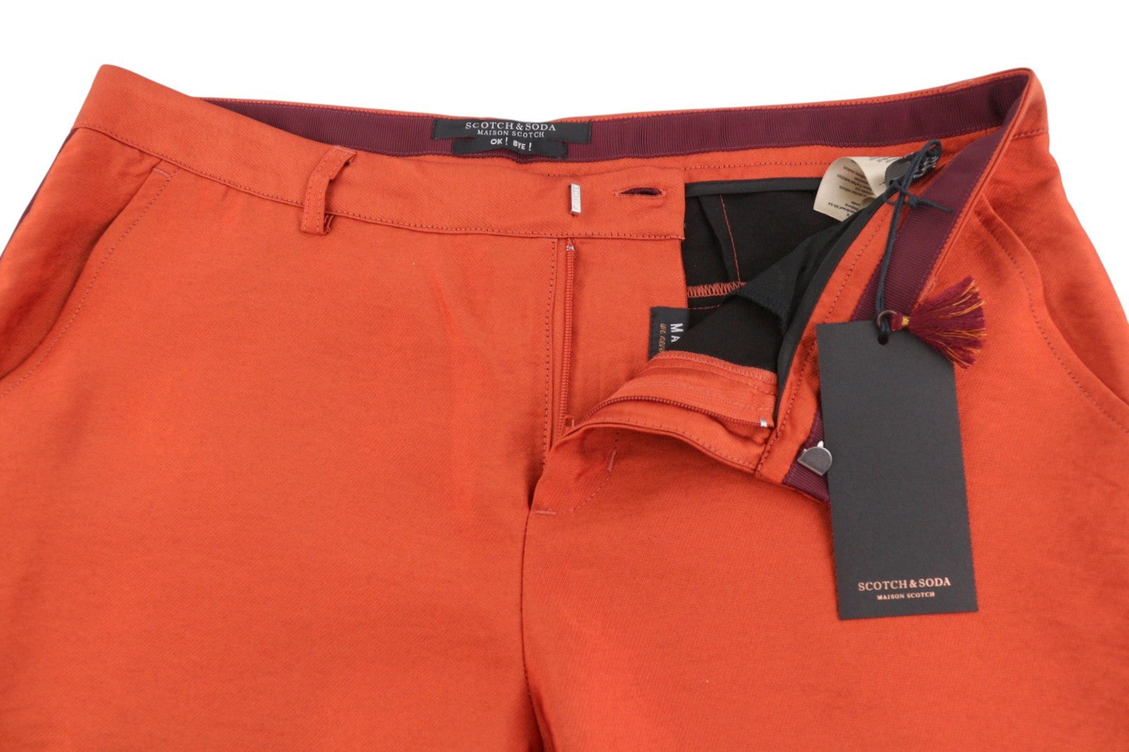 Maison Scotch Kvinder Bukserange Shiny Look Sideline Lynlås Slim Fit