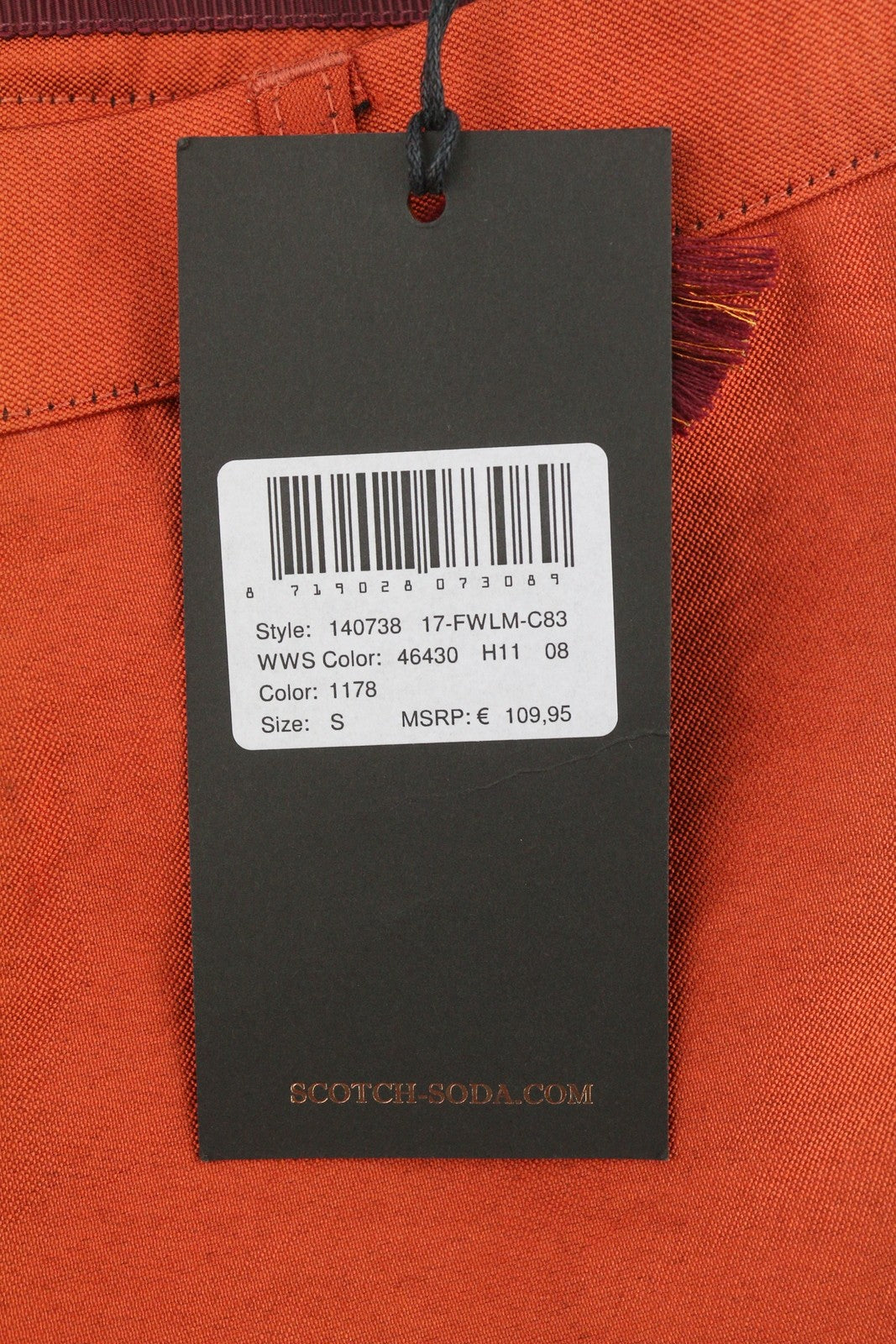 Maison Scotch Kvinder Bukserange Shiny Look Sideline Lynlås Slim Fit