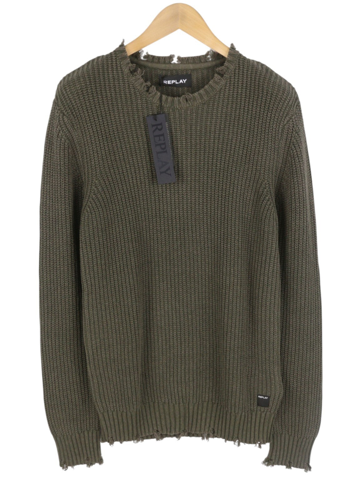 Bawełniany sweter w kolorze khaki