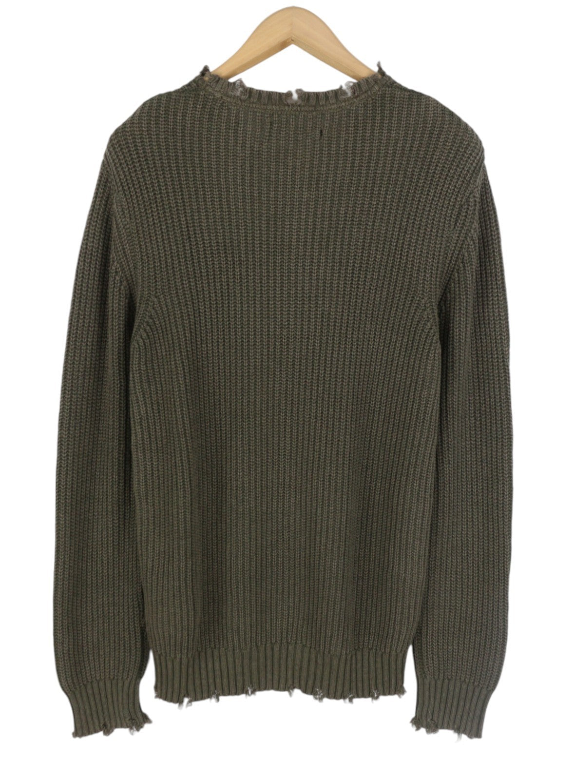 Khakifarbener Baumwollpullover