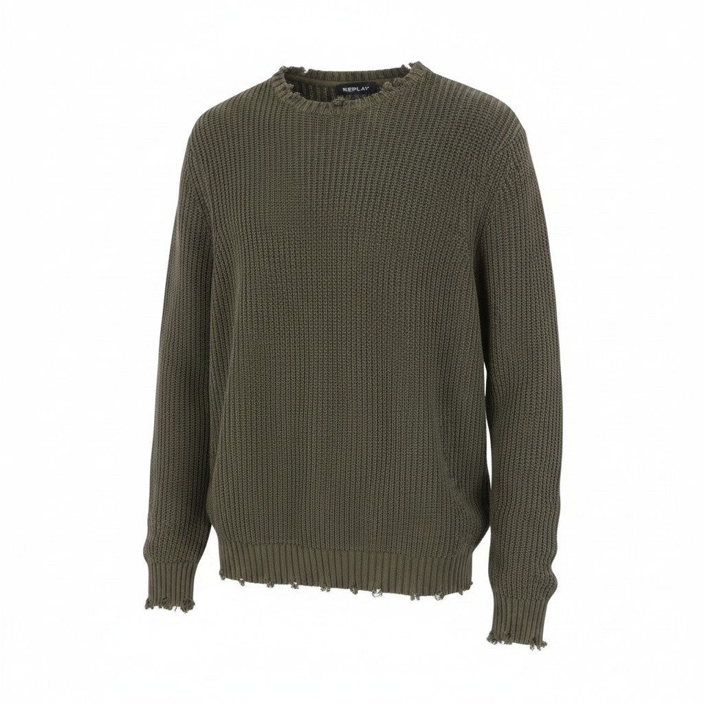 Bawełniany sweter w kolorze khaki