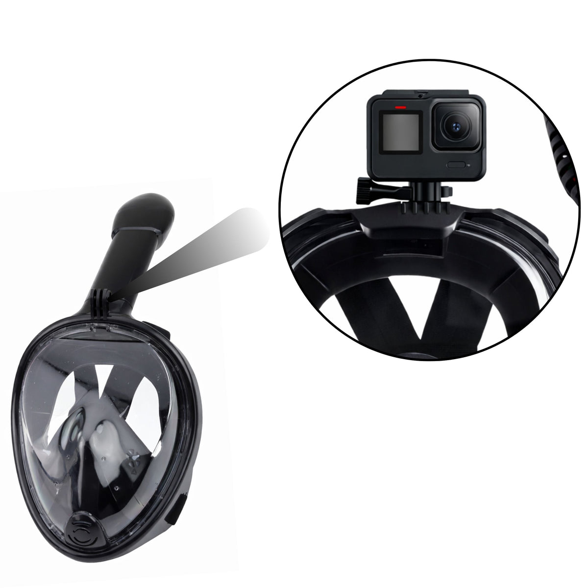 Full Face Snorkeling Diving Mask With Anti-fog System Black L/xl