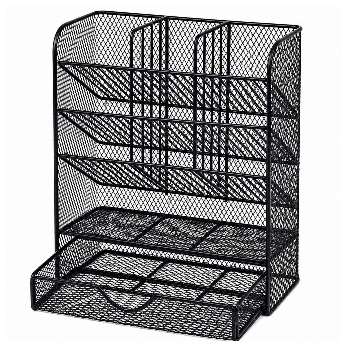 Metal Desk Organizer For Pens And Accessories Black