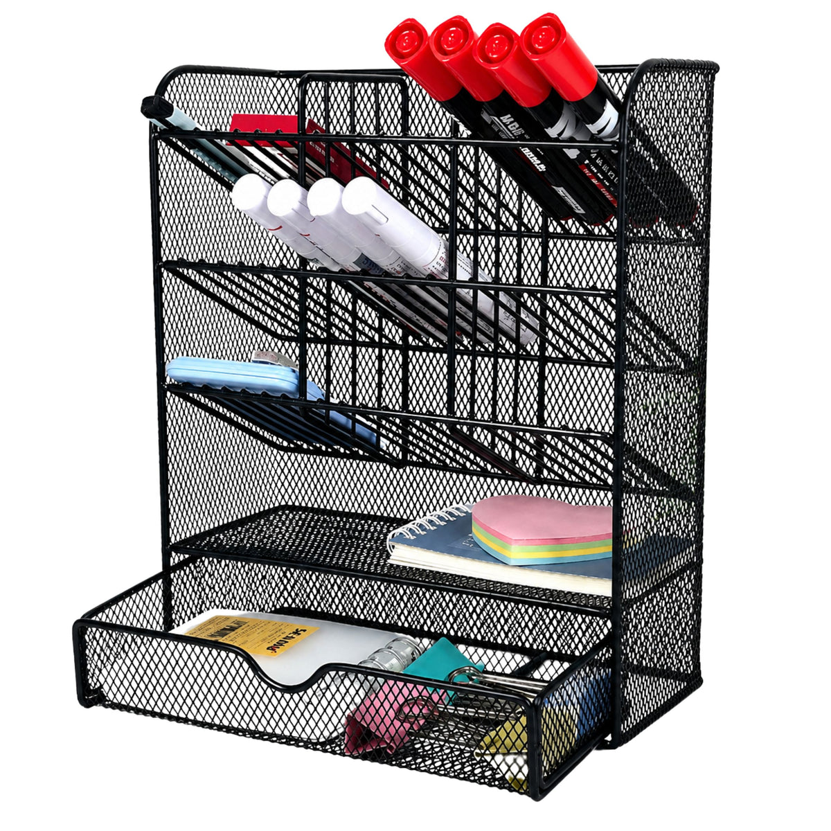 Metal Desk Organizer For Pens And Accessories Black