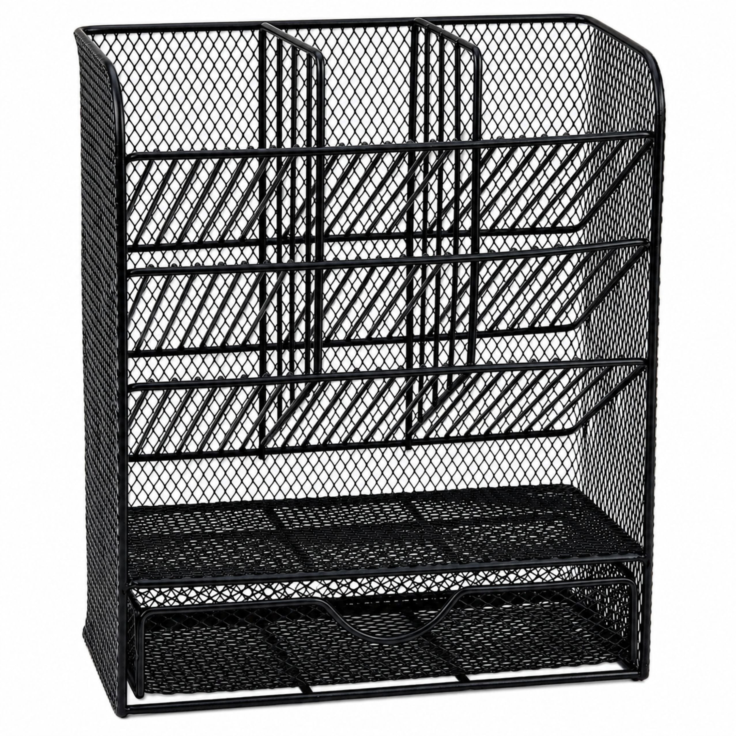 Metal Desk Organizer For Pens And Accessories Black