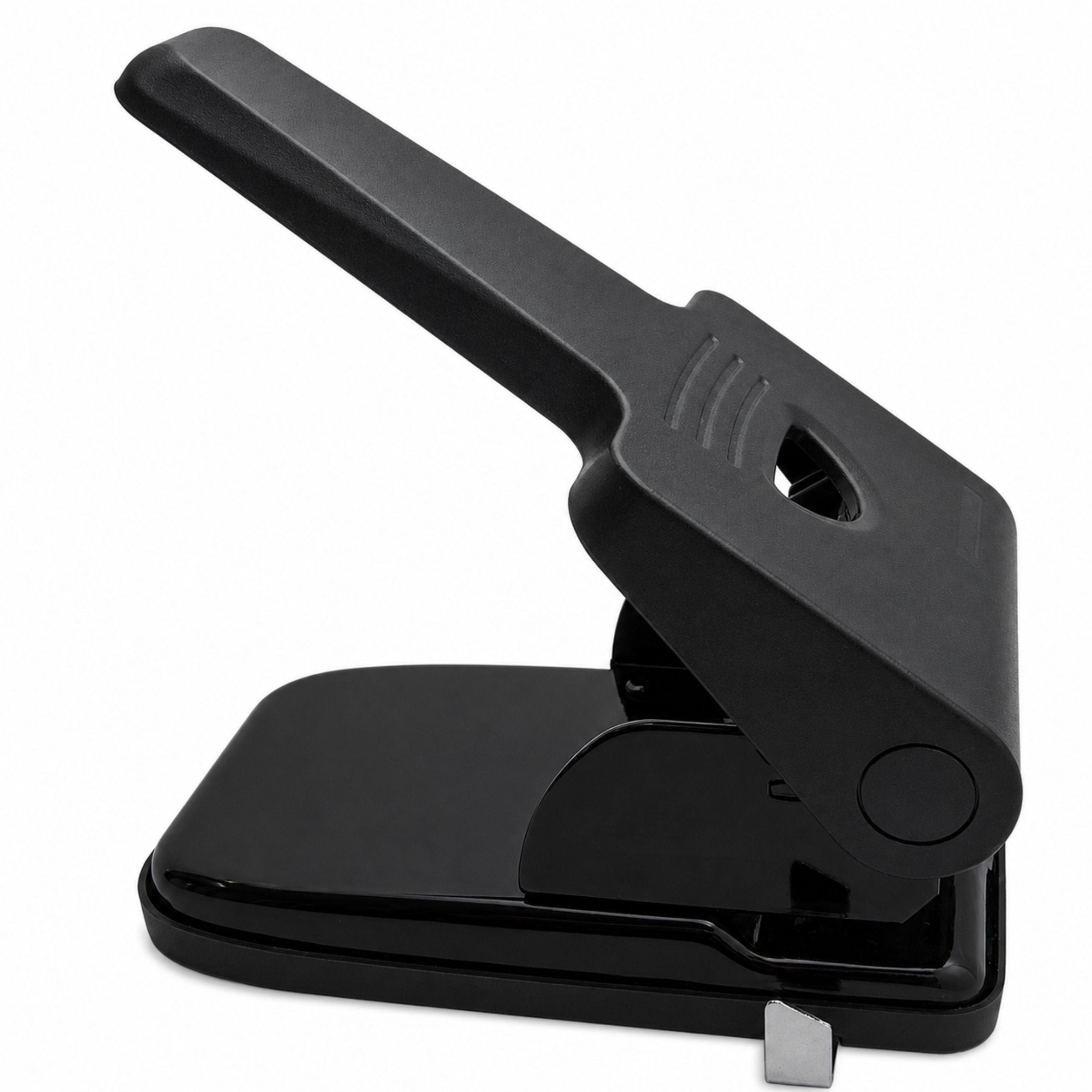 Manual Double Metal Office Punch 65 Sheets Black
