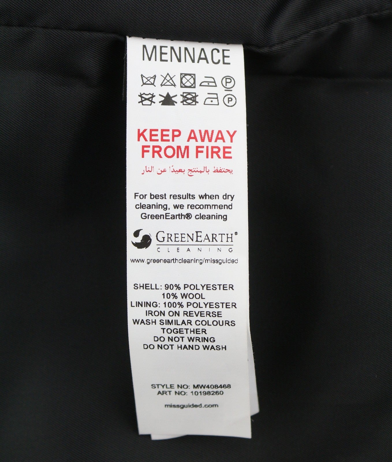 Black Polyester Coat