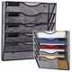 Metal Organizer For Documents And Newspapers Wall Shelf 5 Compartments A4 Black