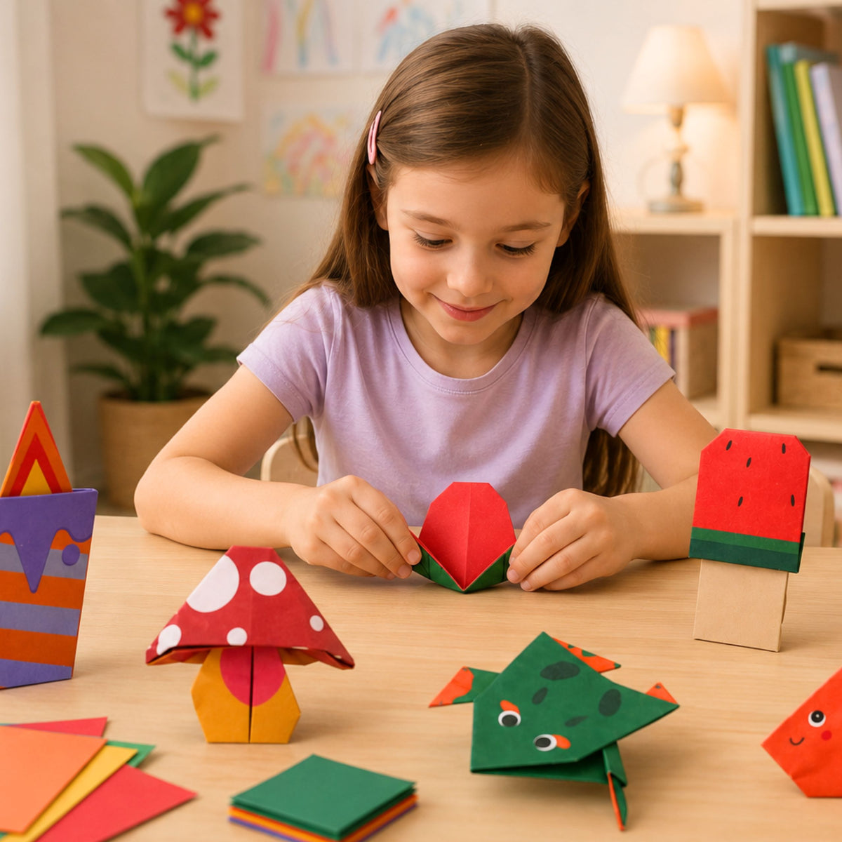 Caiet Origami Colorat Pentru Copii Animale Nivele de dificultate 30 Foi