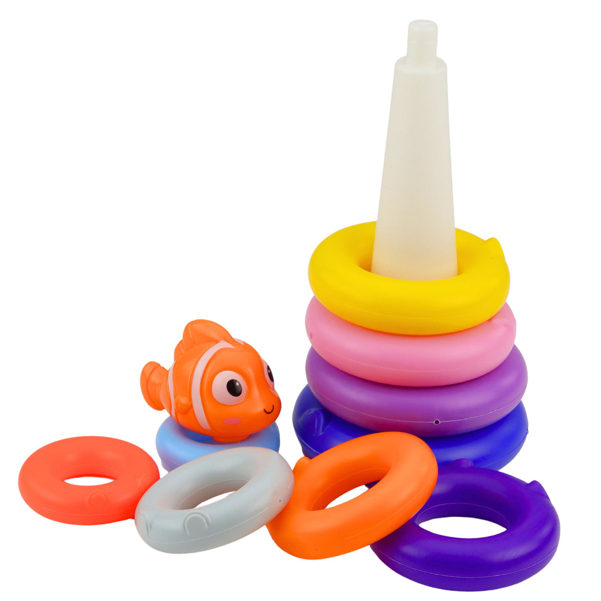 Educational Pyramid Puzzle With Colorful Circles Fish 10 Pcs.