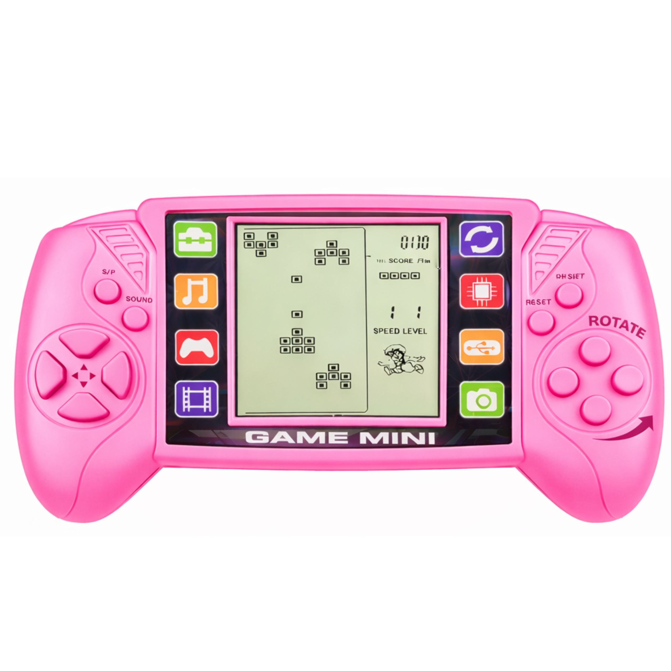 Portable Lcd Tetris Electronic Game Console Pink