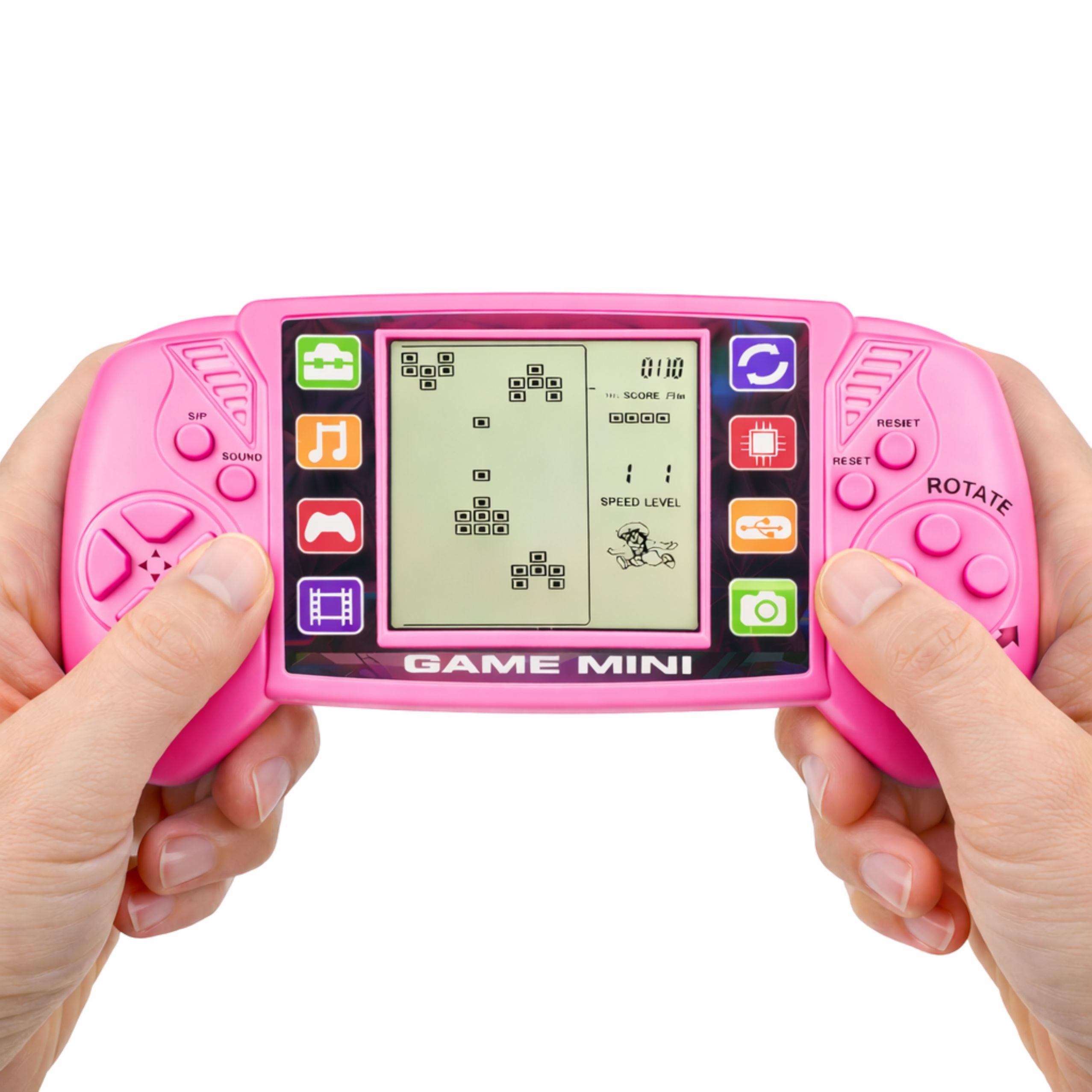 Portable Lcd Tetris Electronic Game Console Pink