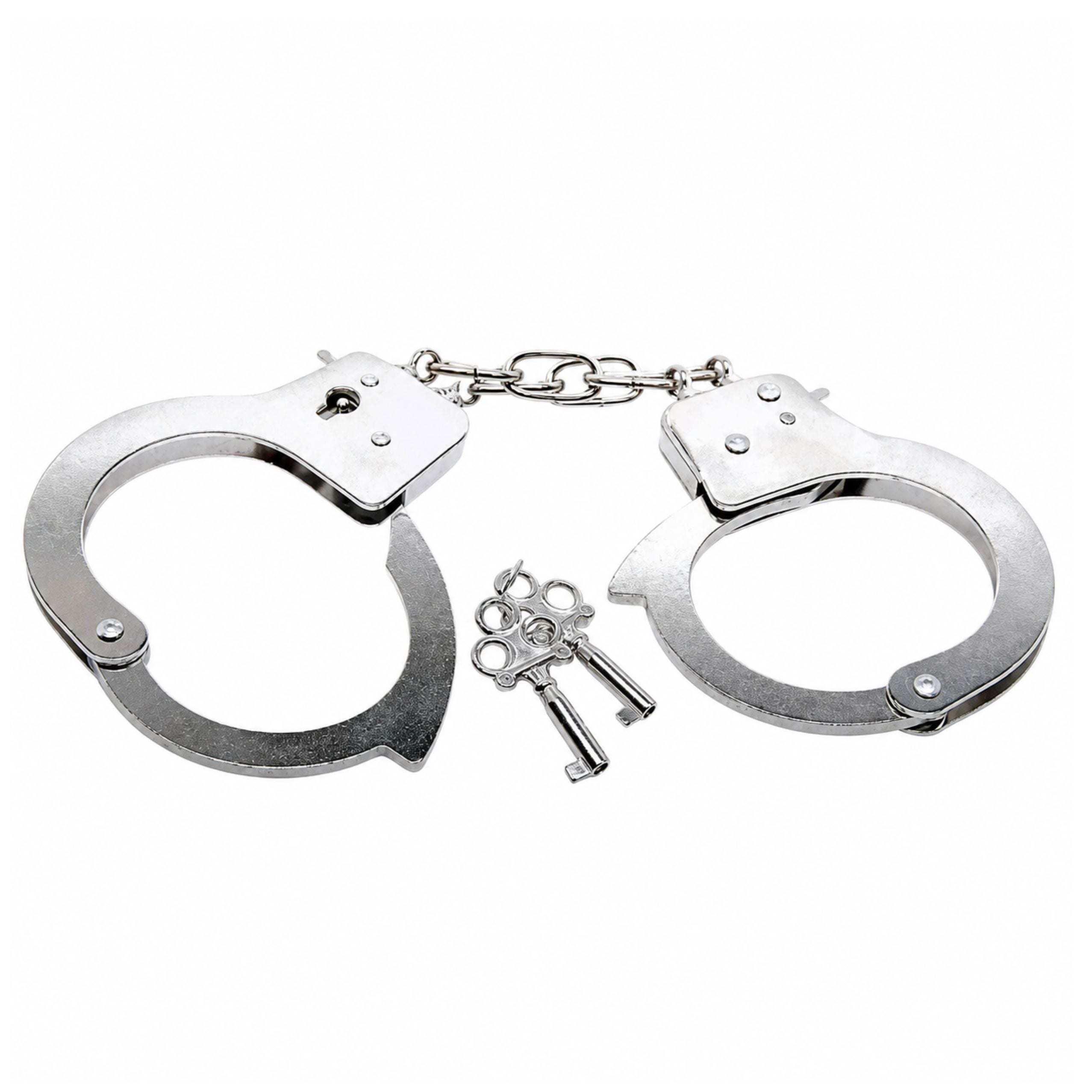 Handcuffs For A Little Policeman Metal With Keys For Children Silver