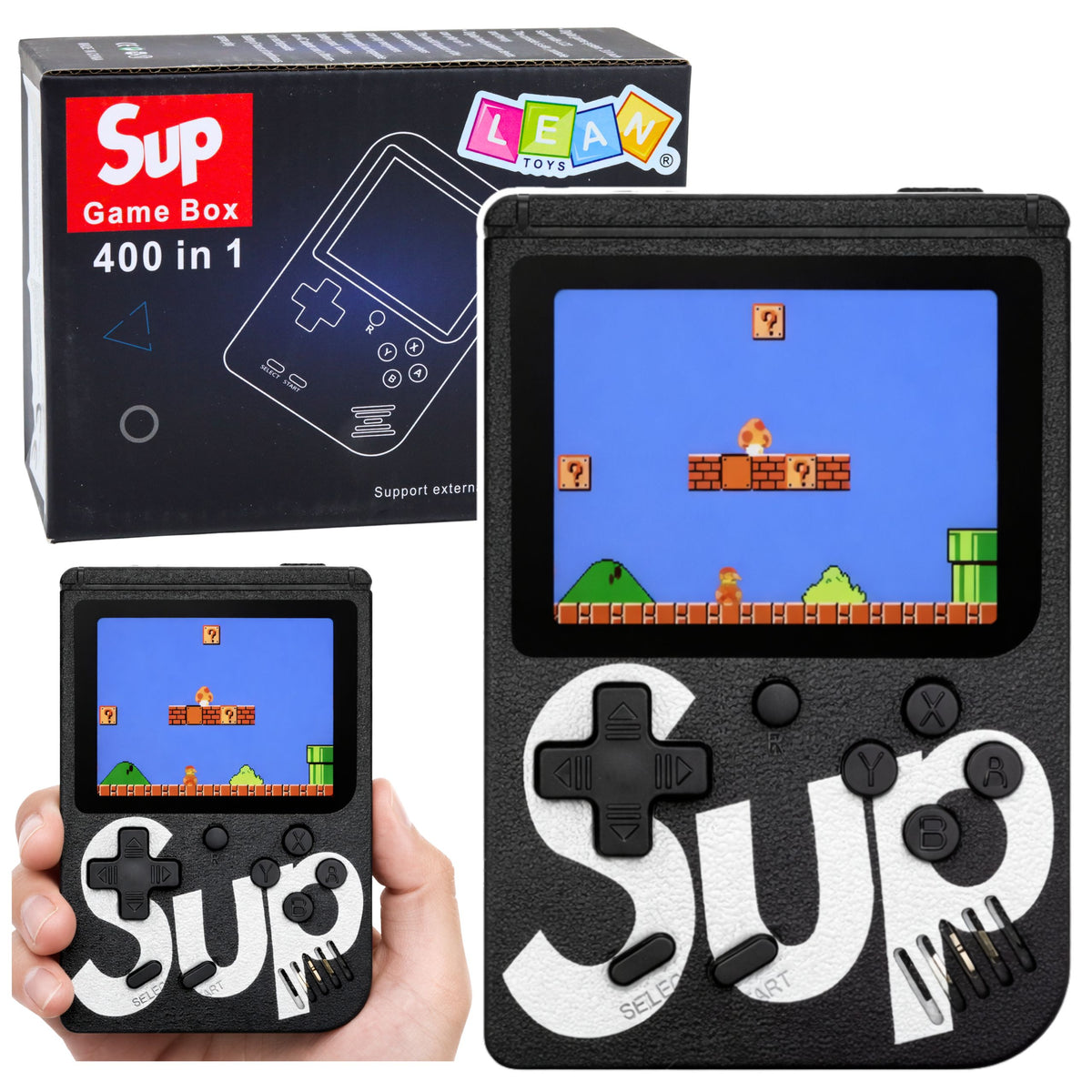 Elektronikus játékkonzol Retro Sup 400 Games Lcd 8 bites fekete