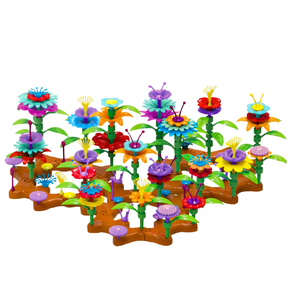 Gör-det-själv-blommor Färgglada trädgårdsbyggstensset 148 st.