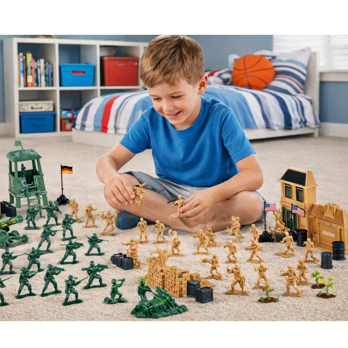 Militärstützpunkt-Figuren, Soldaten, Fahrzeuge, großes Militär-Set, 400-tlg.