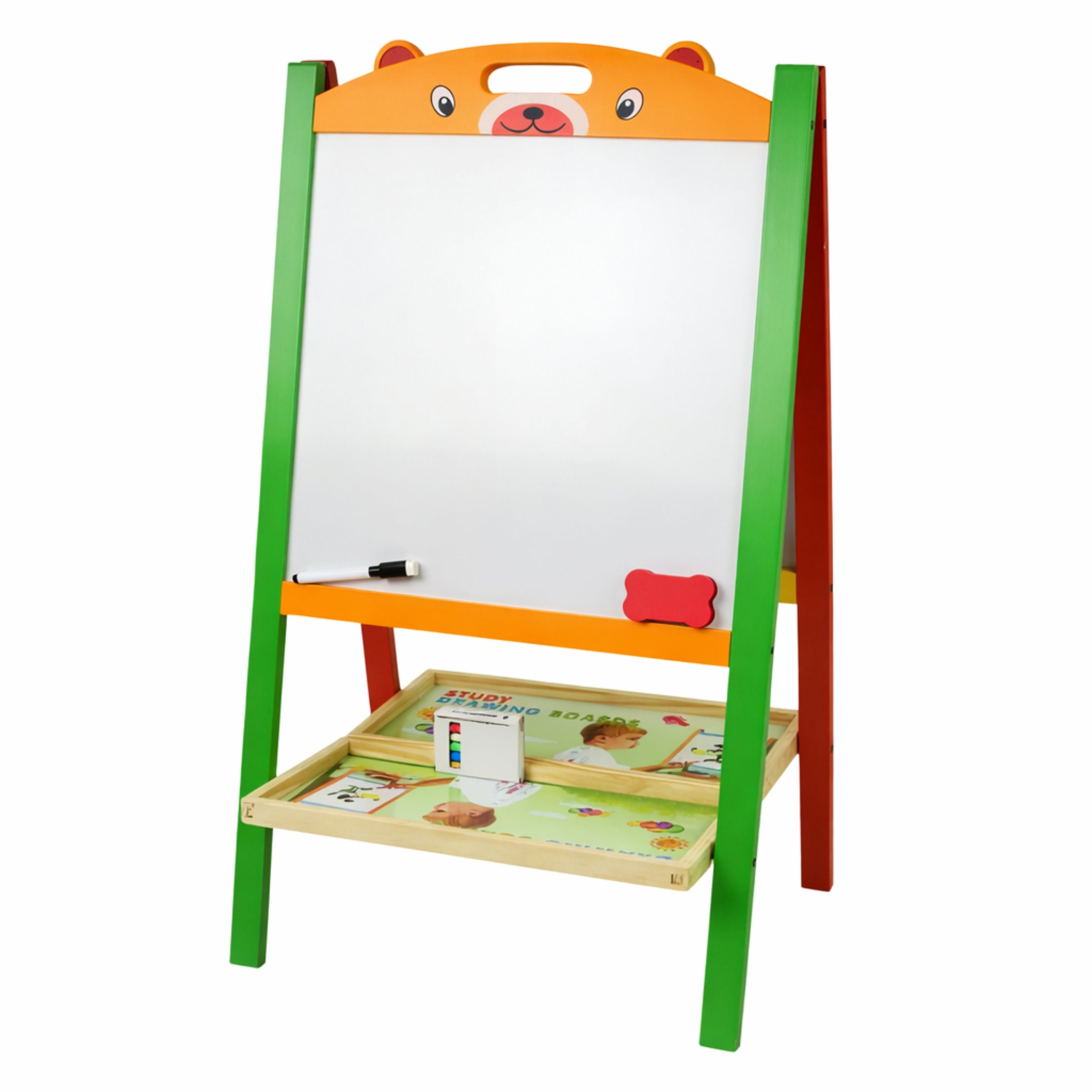 Double-sided Magnetic Educational Chalk Board 2 In 1 Markers Letters Numbers