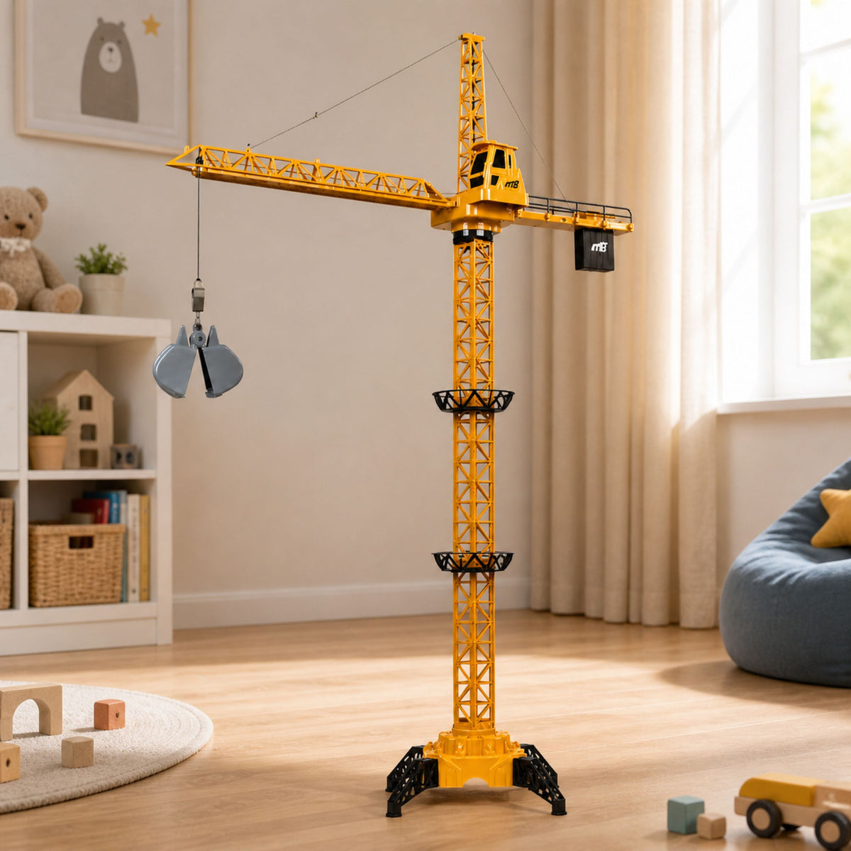 Ferngesteuerter Baukran Rc 360° Drehung Tragfähigkeit 120g 71 cm