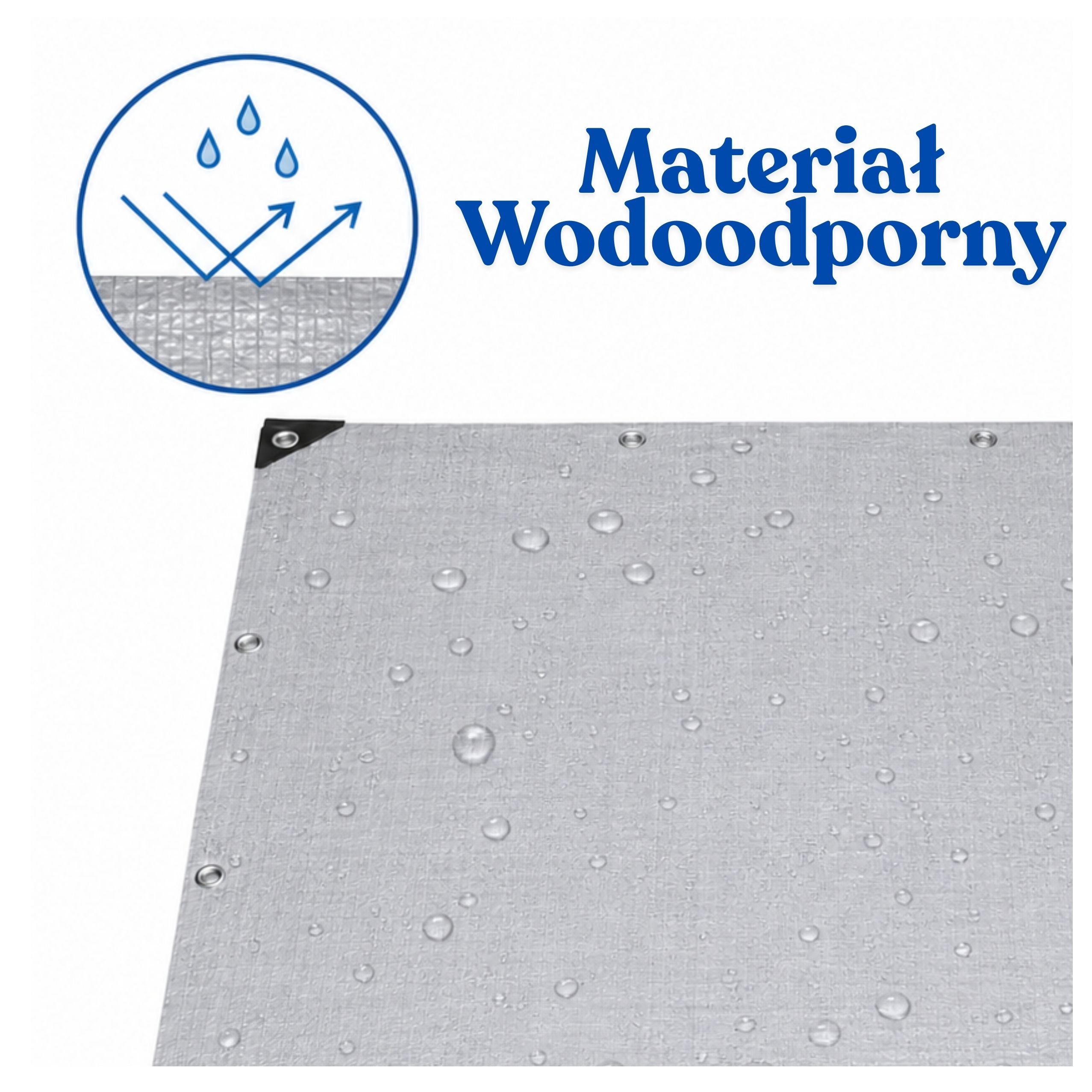 Tarpaulin Waterproof Reinforced Protective Rainproof Foil Gray 2x4 M