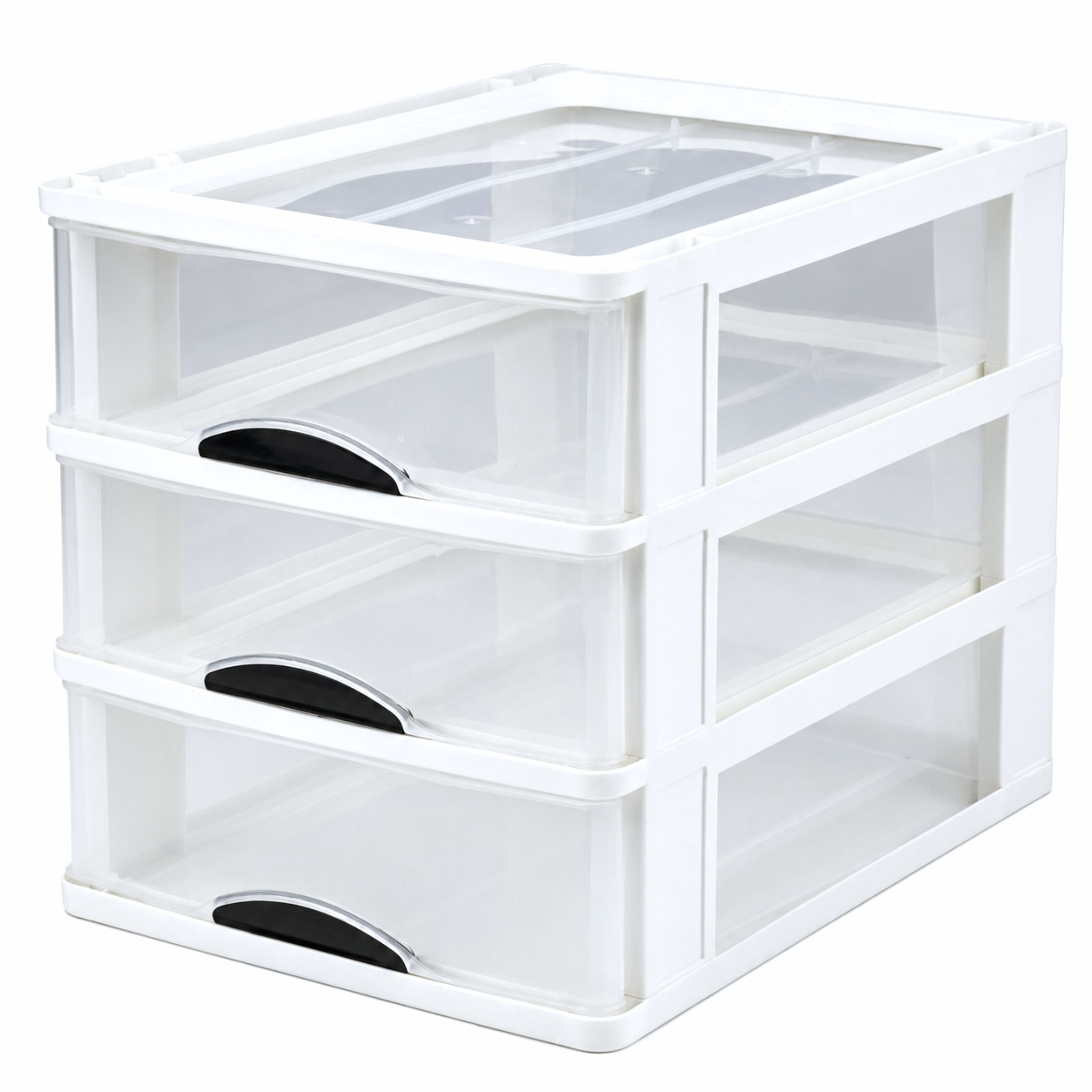 Multifunctional Organizer 3 Drawers Plastic Container White