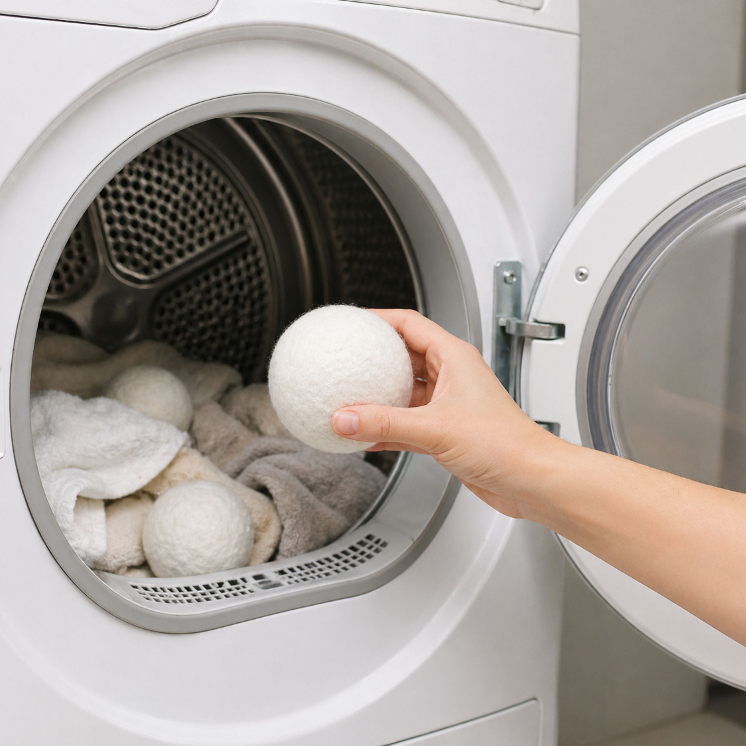 Natural Wool Tumble Dryer Balls Hypoallergenic White 7cm 6pcs.