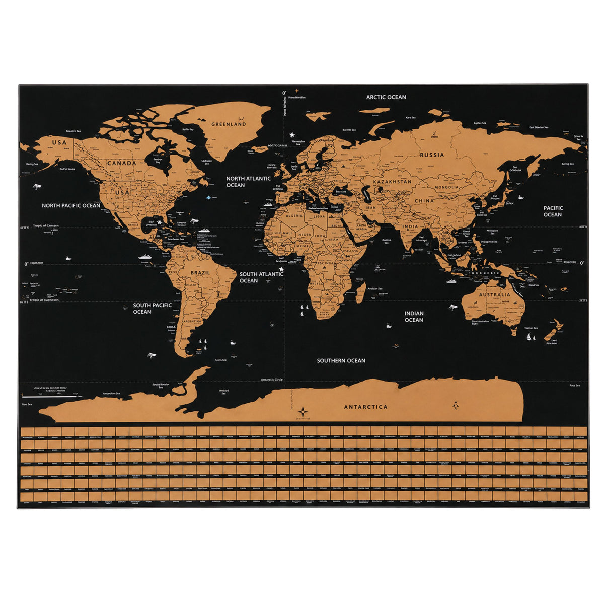Weltkarte Rubbelposter für Reisende 82 x 59 cm