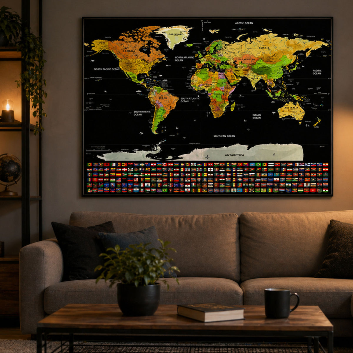 Weltkarte Rubbelposter für Reisende 82 x 59 cm