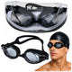 Adjustable Swimming Goggles Anti-fog Coating Uf Protection Black Case