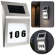 Solar Led Wall Lamp With House Number Illuminated Stainless Steel
